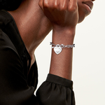 Pulsera Corazón Flecha Plateada