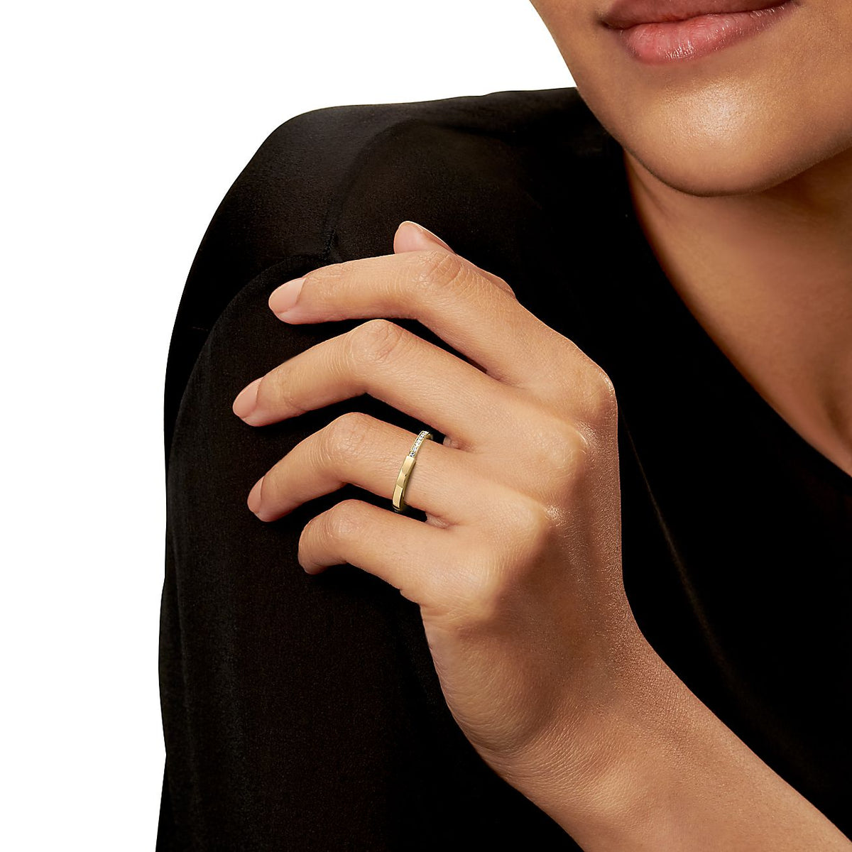 Anillo LockDorado y Zirconias
