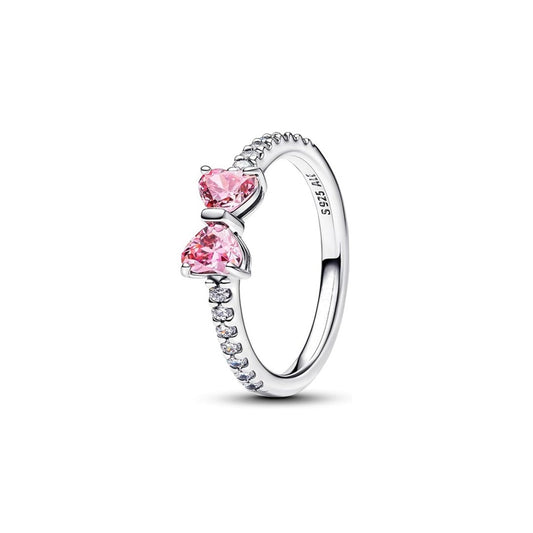 Anillo Moño Rosa Brillante