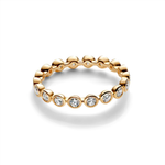 Anillo Dorado de Diamantes Circulares