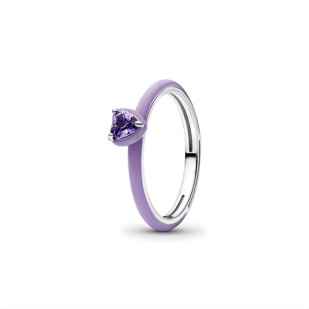 Anillo Corazón Chakra Morado