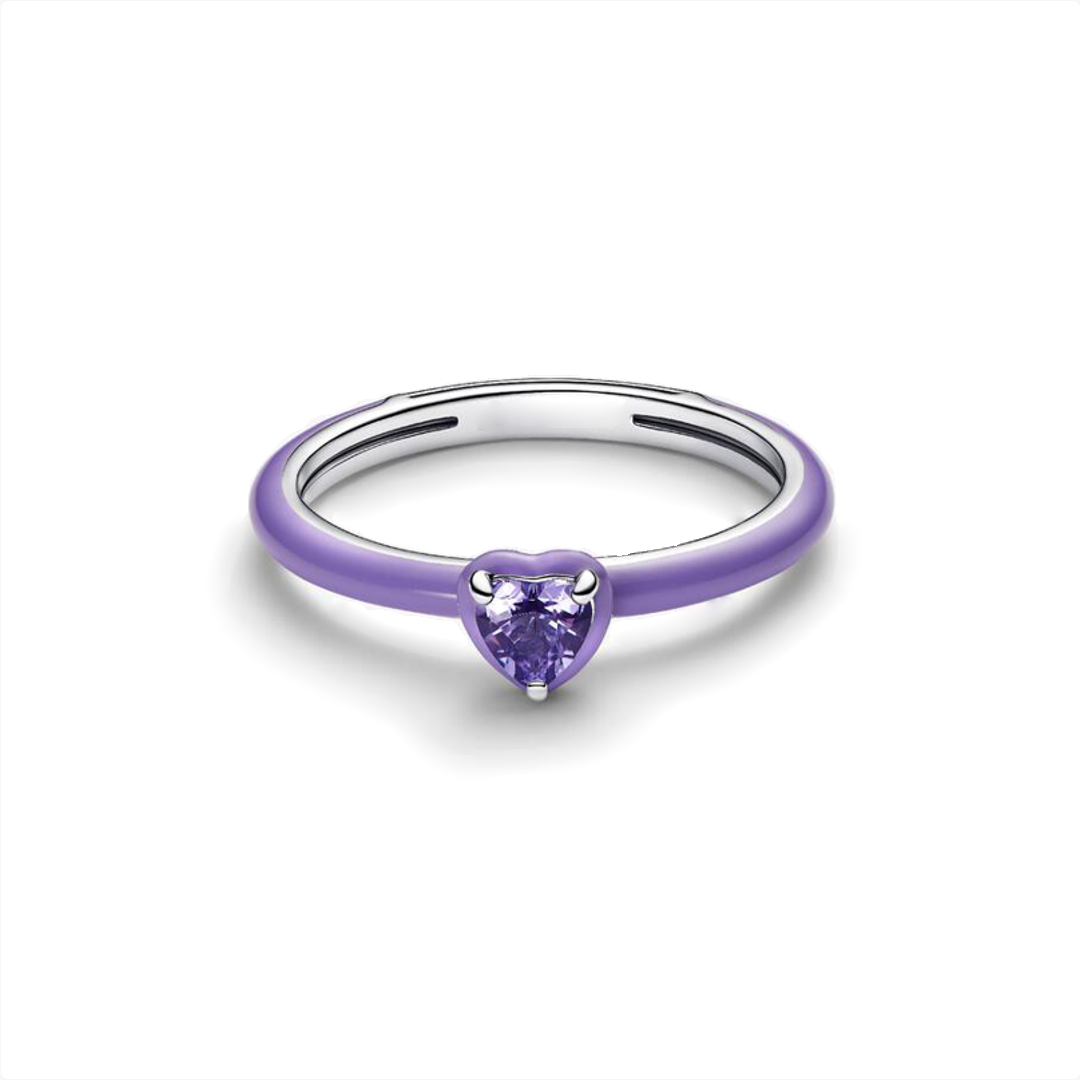 Anillo Corazón Chakra Morado