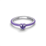 Anillo Corazón Chakra Morado