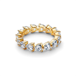 Anillo Dorado Banda de Corazones