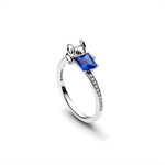 Anillo Stitch Piedra Azul