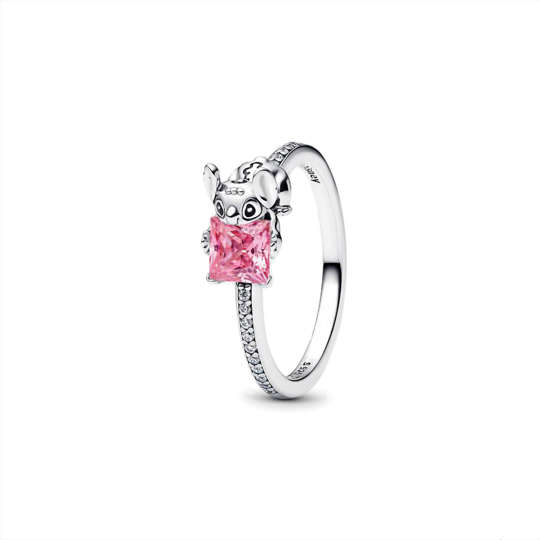 Anillo Stitch Piedra Rosa