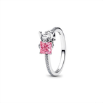 Anillo Stitch Piedra Rosa