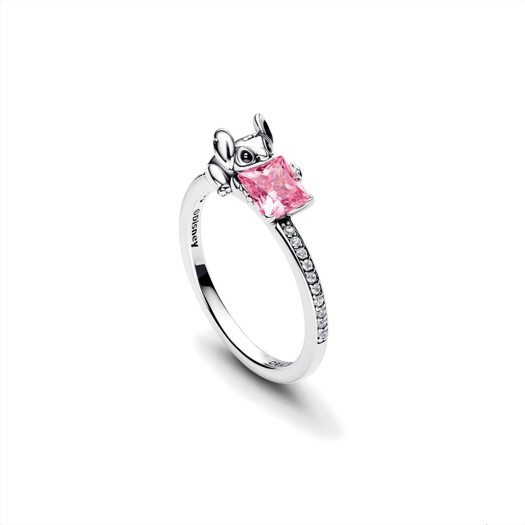 Anillo Stitch Piedra Rosa