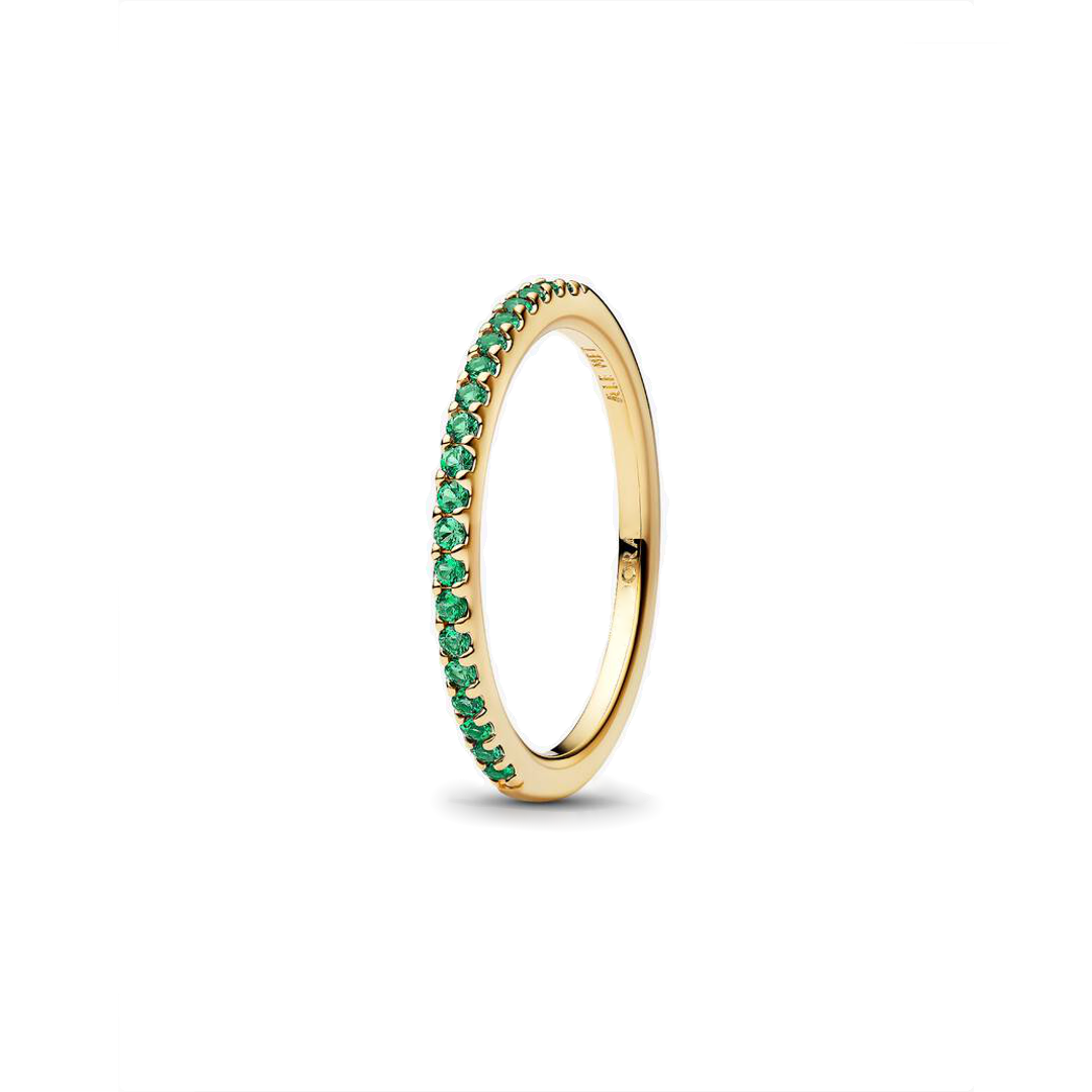 Anillo Dorado Banda Verde