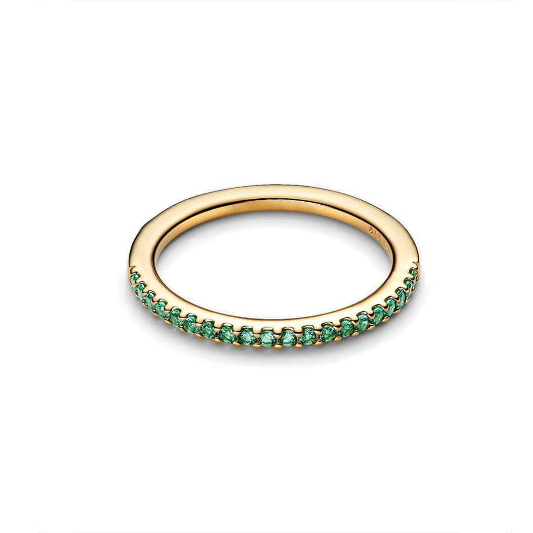 Anillo Dorado Banda Verde