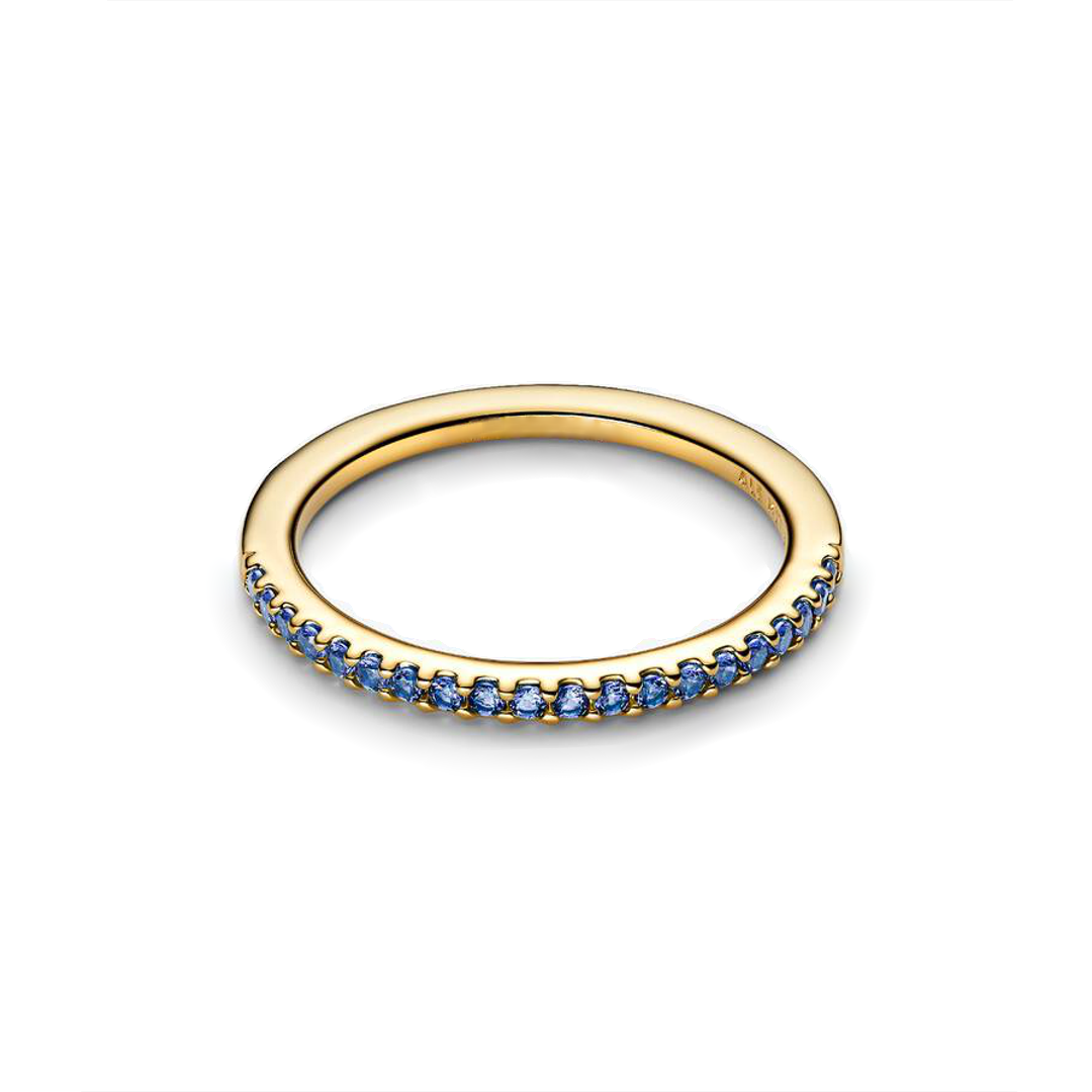 Anillo Dorado Banda Azul