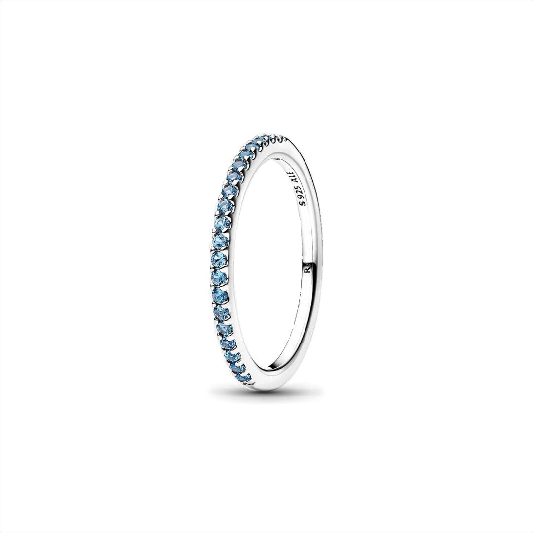 Anillo Banda Brillante Azul
