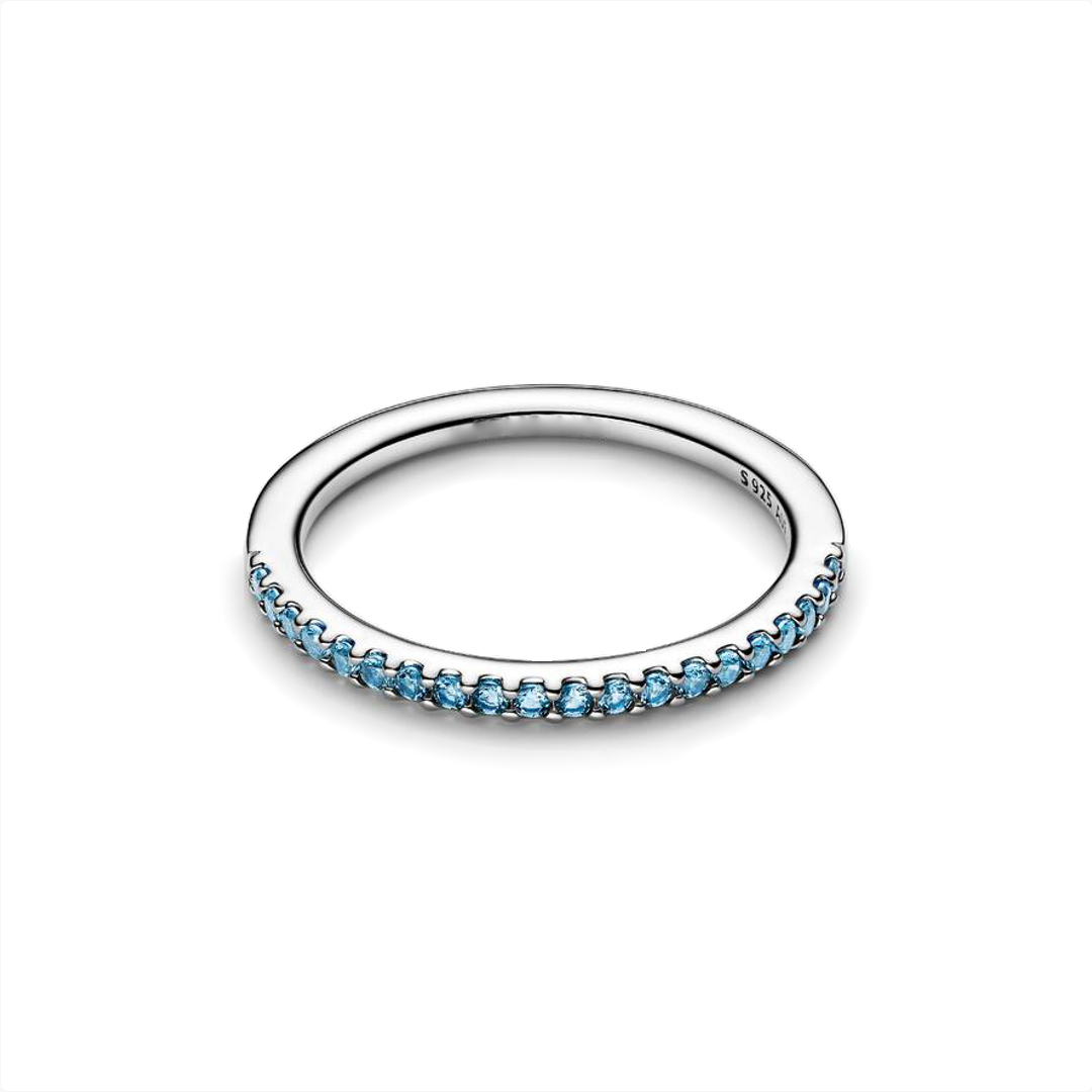 Anillo Banda Brillante Azul