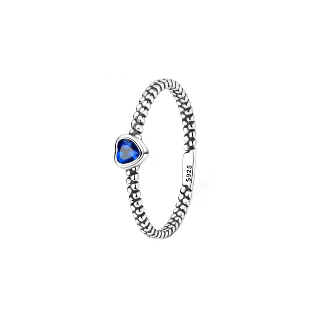 Anillo Banda Corazón Azul