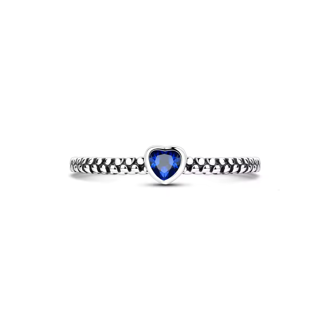 Anillo Banda Corazón Azul