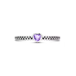 Anillo Banda Corazón Morado