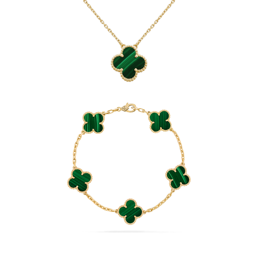 Kit 2 en 1 Trébol Verde y Dorado