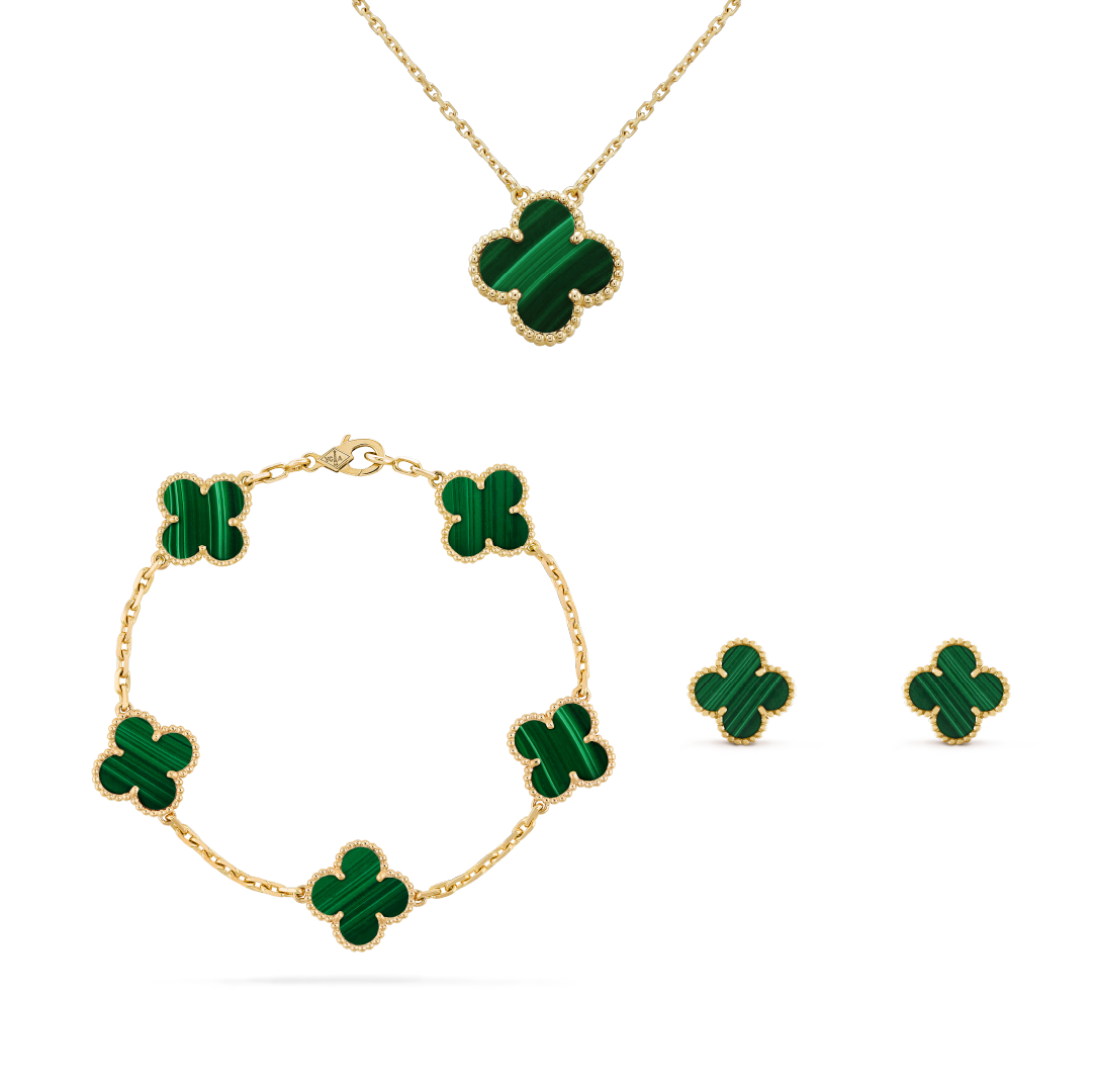 Kit 3 en 1 Trébol Verde y Dorado